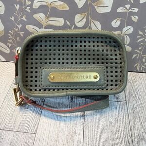 Juicy Couture Bag Light Airy Perforated Leather Wristlet Olive Orange